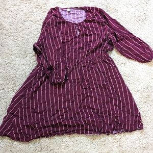 Old Navy Burgundy Striped Dress, size XXL